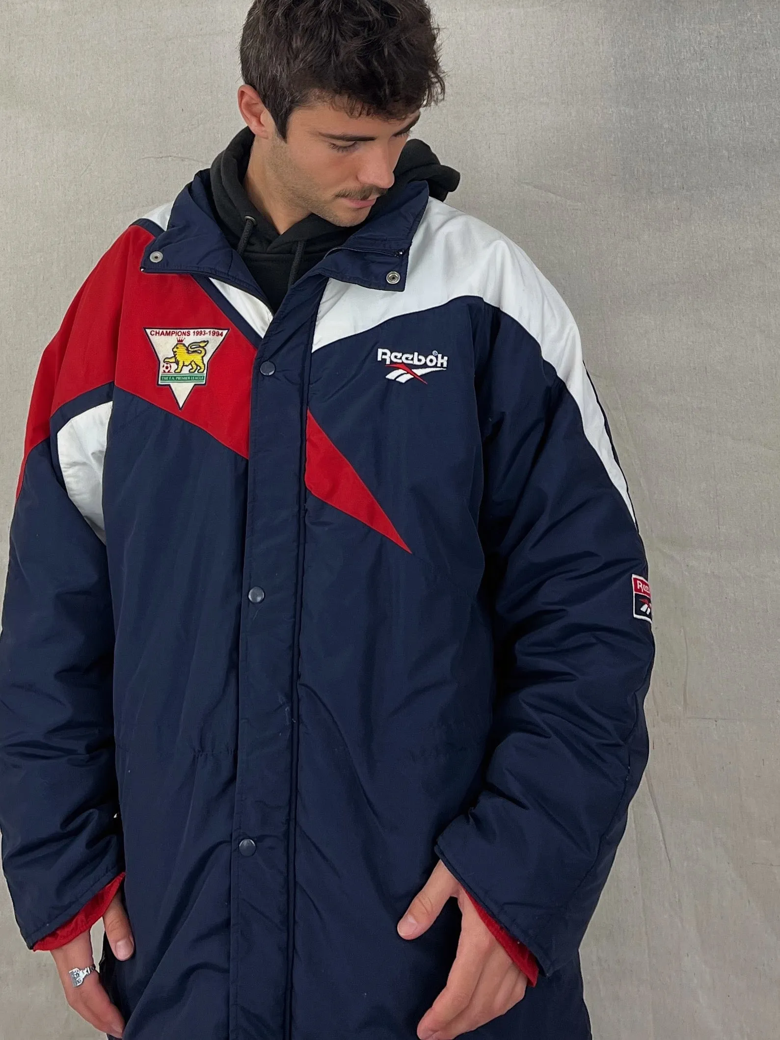 1993-1994 Premier League Champions Embroidered Bench Jacket Size XL