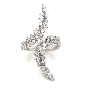 2.05ct 18k White Gold Bypass Vine Ring