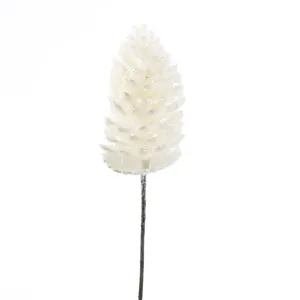 22" SNOWED PINE CONE STEM