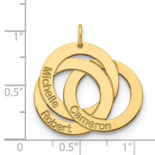 3 Name Circle Charm