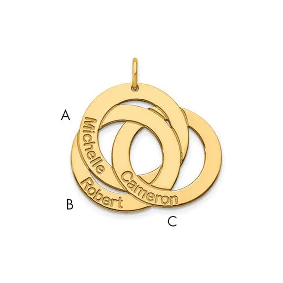 3 Name Circle Charm