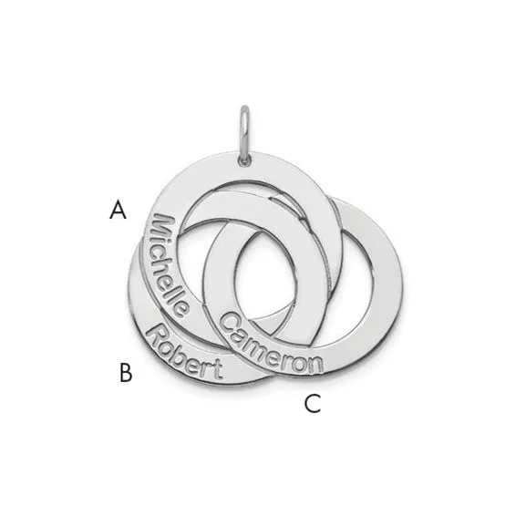 3 Name Circle Charm
