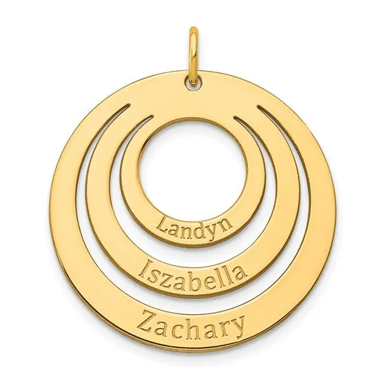 3 Name Circle in Circle Charm