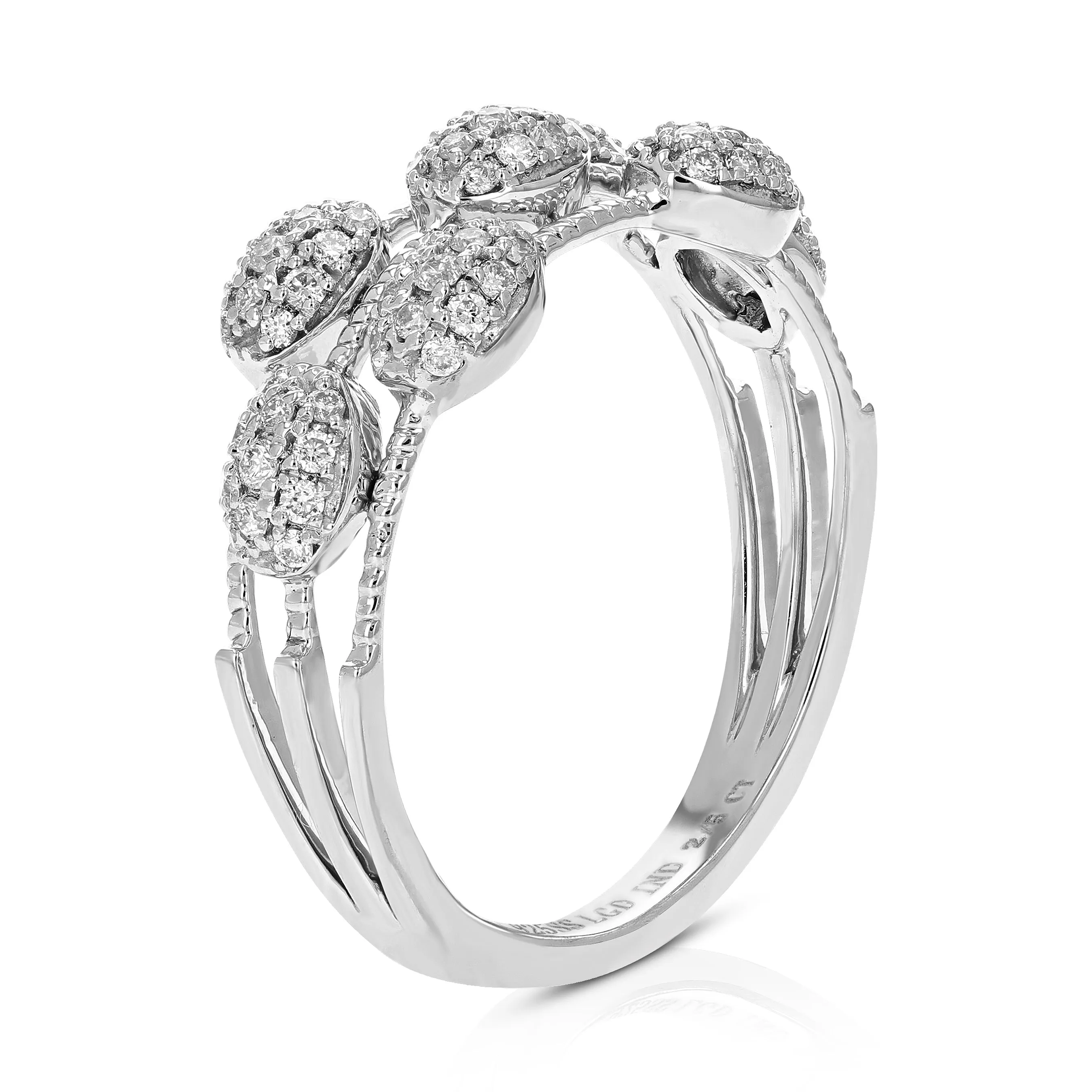 3/8 cttw Lab Grown Diamond Oval Wedding Band Sterling Silver
