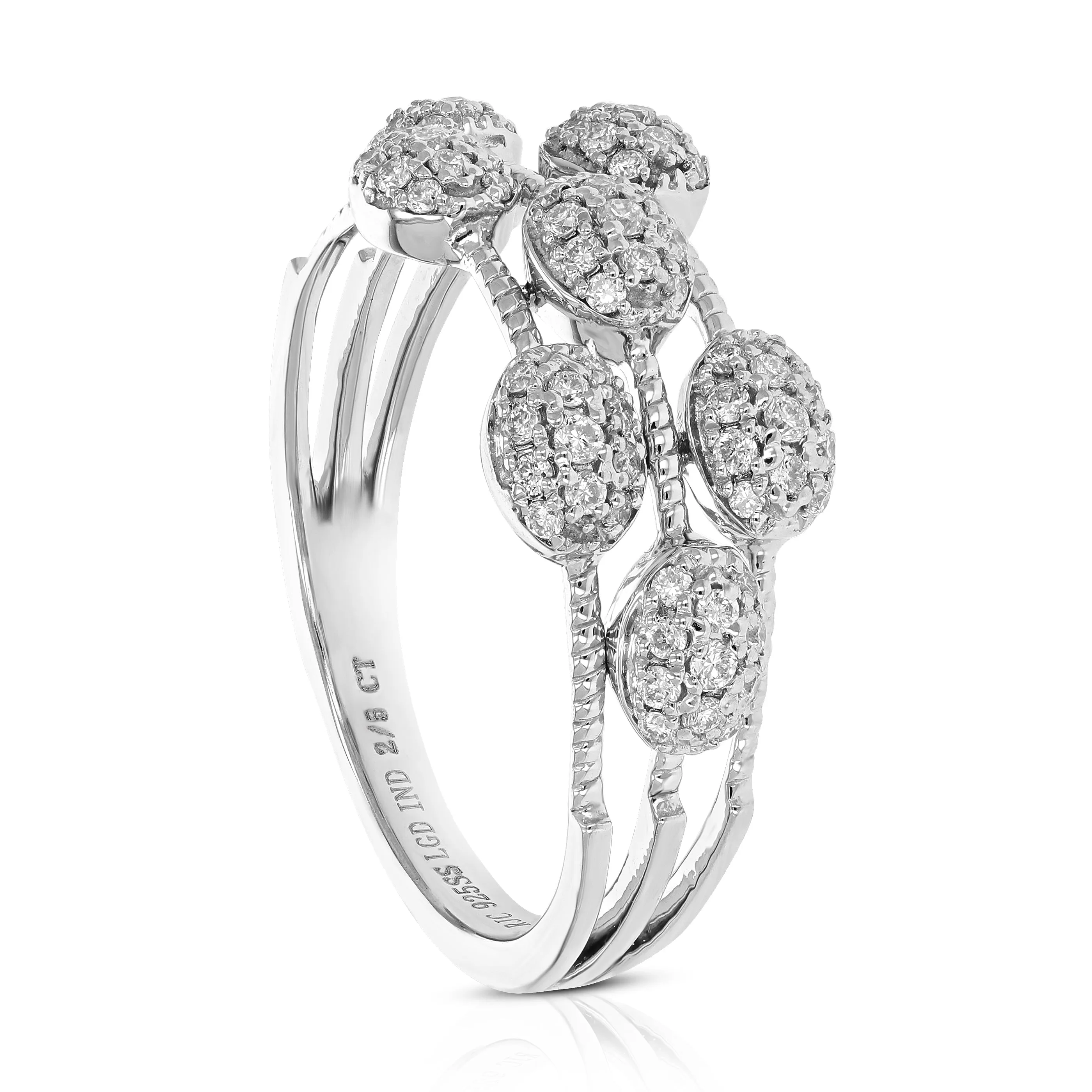 3/8 cttw Lab Grown Diamond Oval Wedding Band Sterling Silver