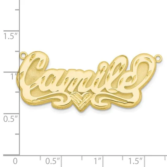 3D Name Plate Pendant with 1 heart