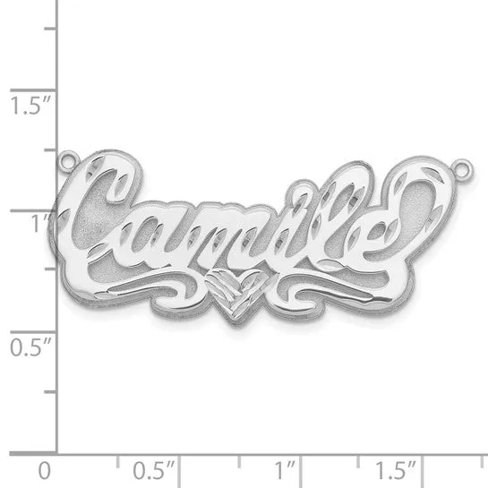 3D Name Plate Pendant with 1 heart
