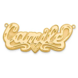 3D Name Plate Pendant with 1 heart