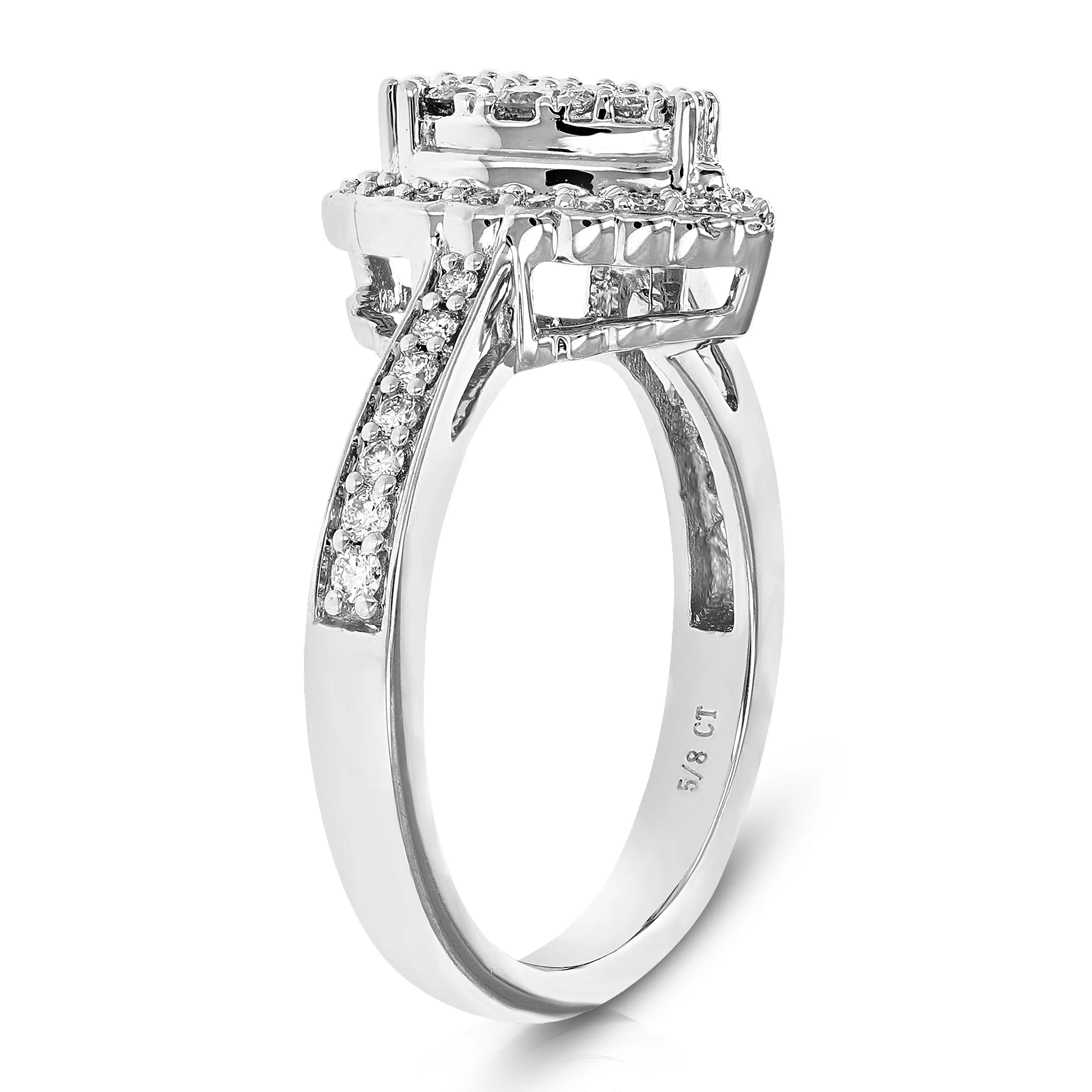 5/8 cttw Lab Grown Diamond Pear Engagement Rings Sterling Silver