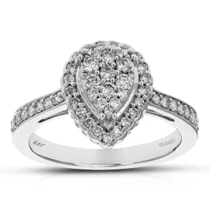 5/8 cttw Lab Grown Diamond Pear Engagement Rings Sterling Silver