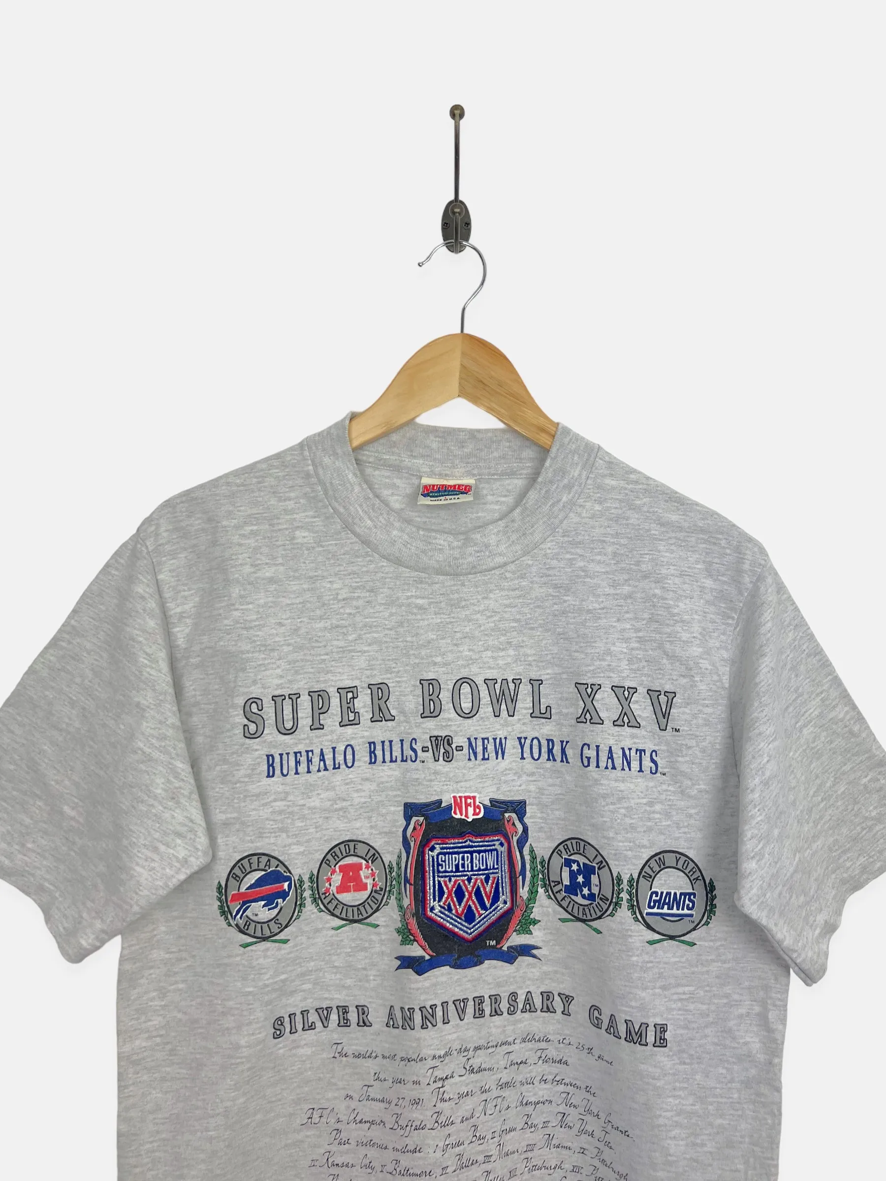 90's Bills vs Giants NFL USA Made Vintage T-Shirt Size 8-10