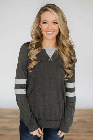 Addicted to You Long Sleeve Top - Charcoal