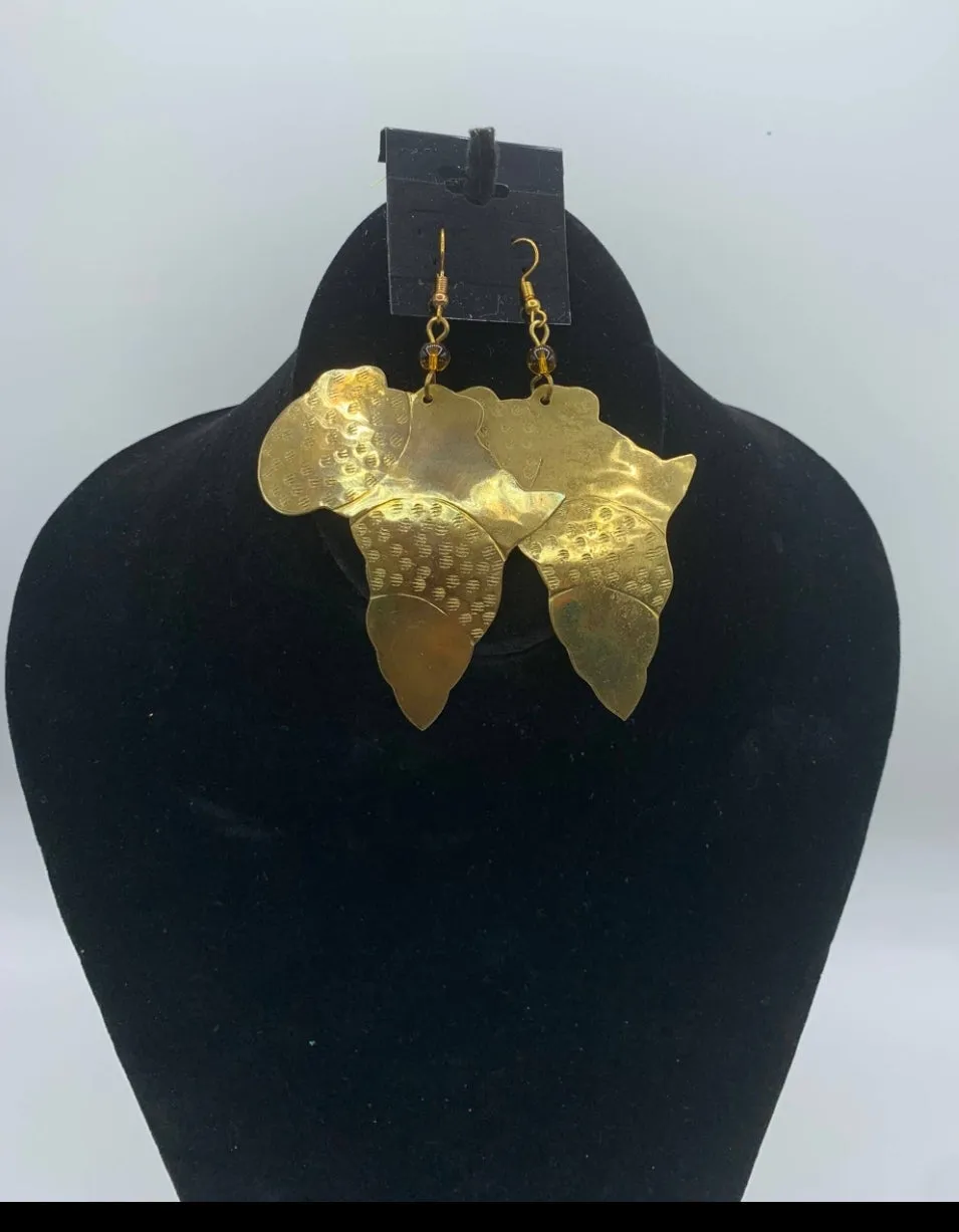 Adinkra Symbol Brass Earrings | Geri's Bluffing Boutique