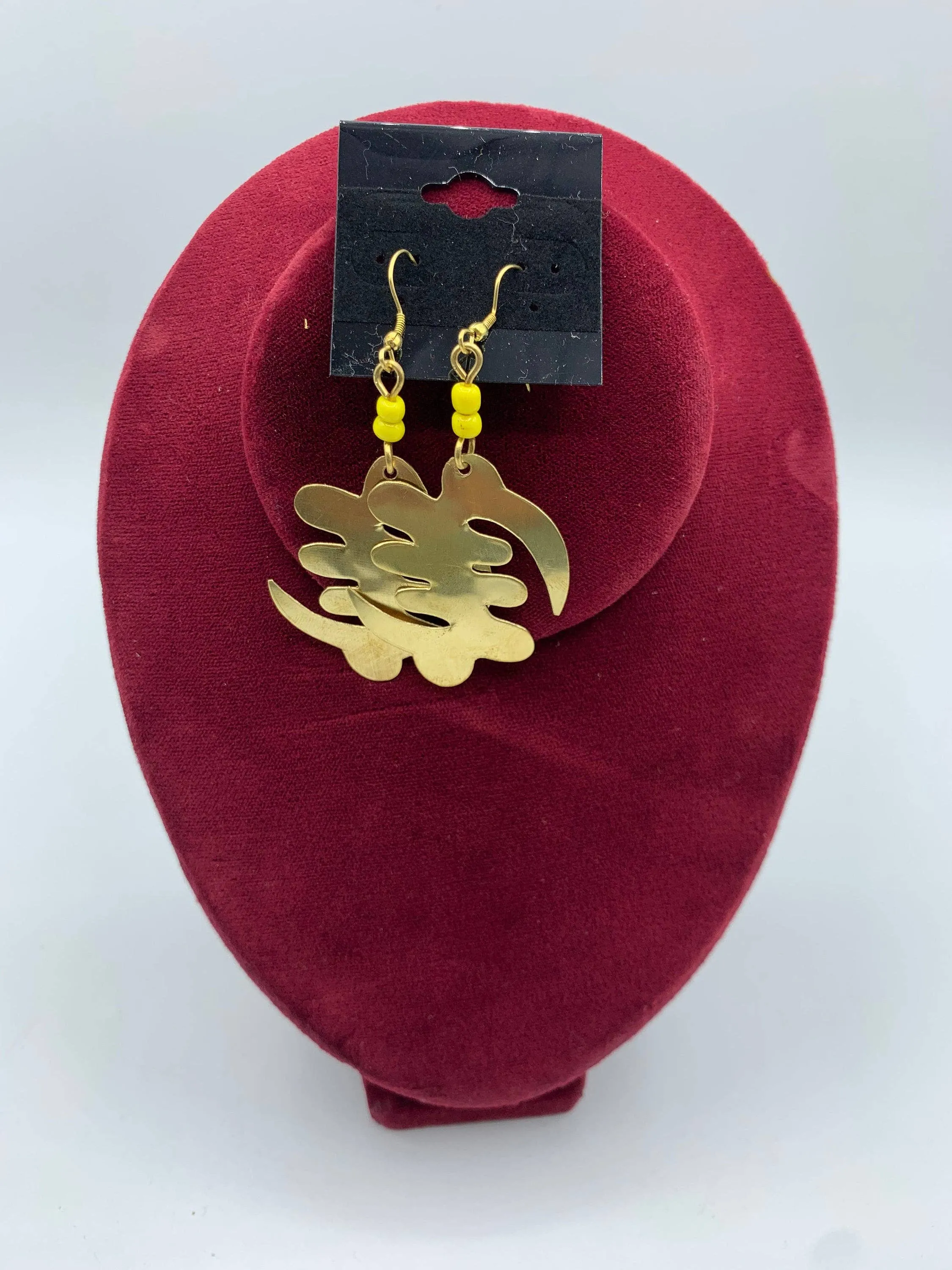 Adinkra Symbol Brass Earrings | Geri's Bluffing Boutique