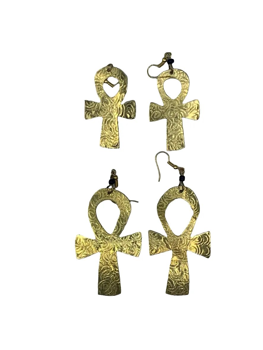 Adinkra Symbol Brass Earrings | Geri's Bluffing Boutique