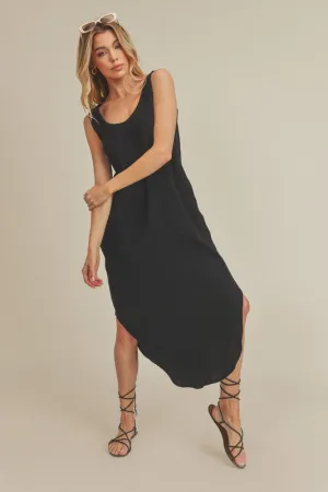 Aemi   Co Daisy Sleeveless Rounded Slit Hem Long Dress