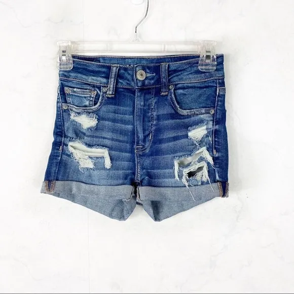[AEO] Classic Distressed Denim Jean Shorts