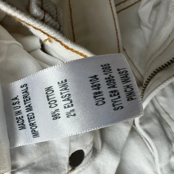 AGOLDE Pinch Waist Kick High Rise Straight Milk Leg Jeans White Denim Size 28