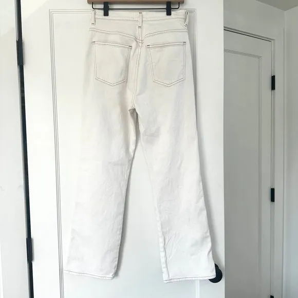 AGOLDE Pinch Waist Kick High Rise Straight Milk Leg Jeans White Denim Size 28