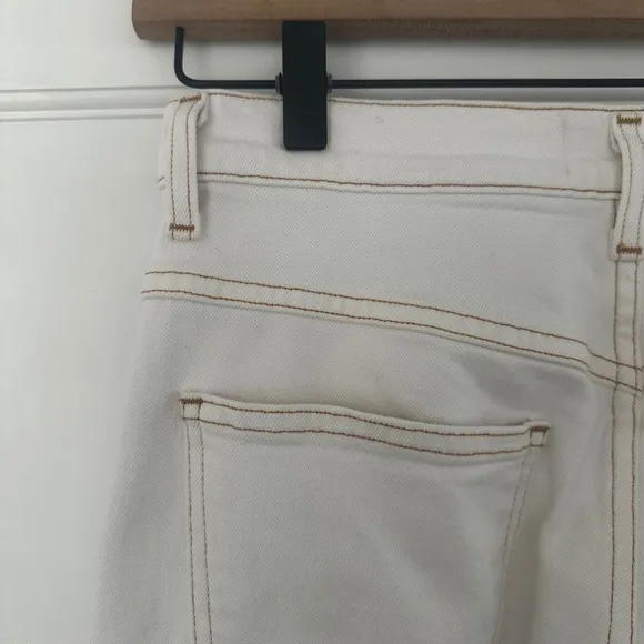 AGOLDE Pinch Waist Kick High Rise Straight Milk Leg Jeans White Denim Size 28
