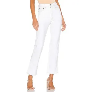 AGOLDE Pinch Waist Kick High Rise Straight Milk Leg Jeans White Denim Size 28