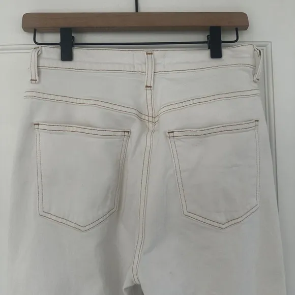 AGOLDE Pinch Waist Kick High Rise Straight Milk Leg Jeans White Denim Size 28