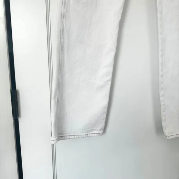 AGOLDE Pinch Waist Kick High Rise Straight Milk Leg Jeans White Denim Size 28