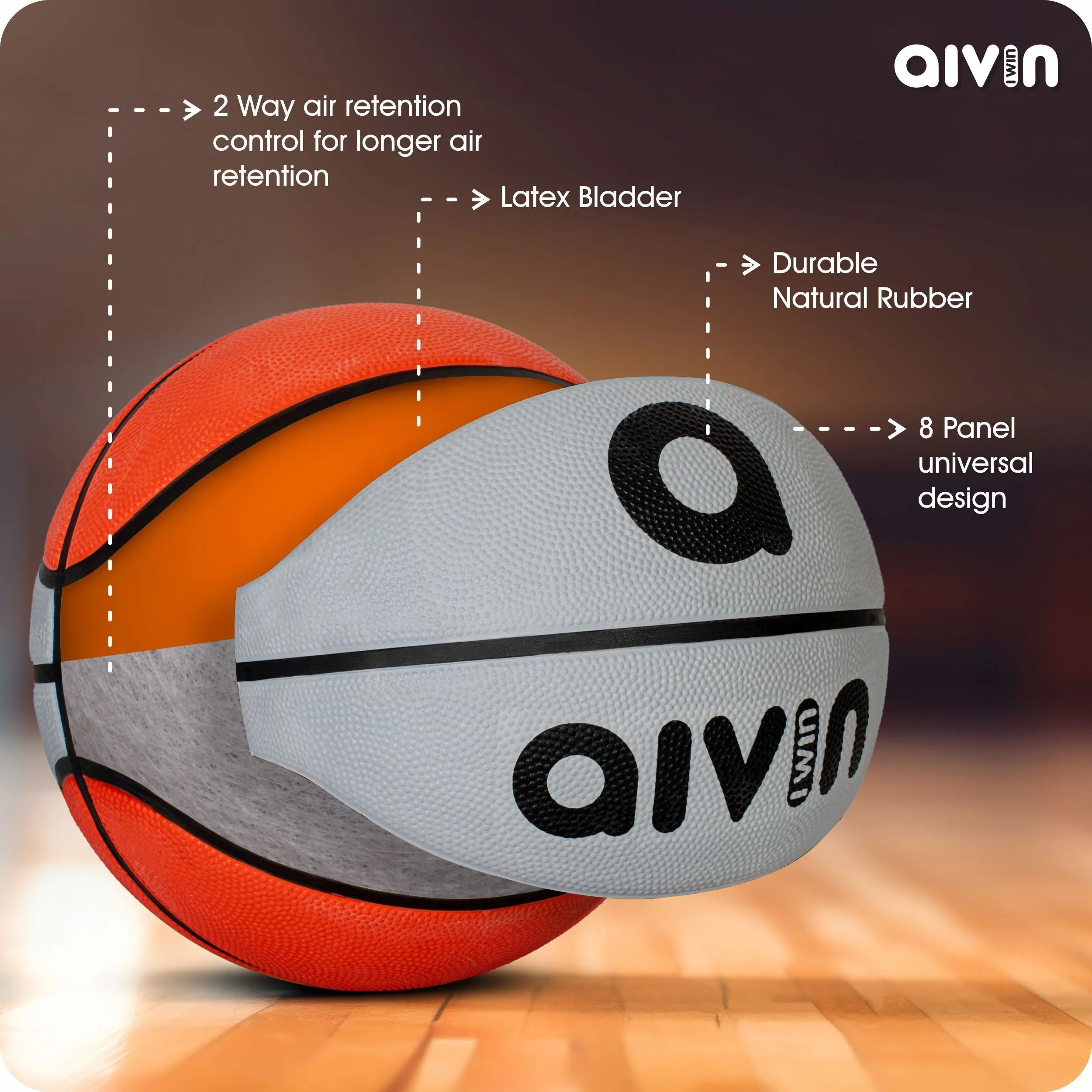 AIVIN ON SET BASKETBALL - GREY RED NO. 7