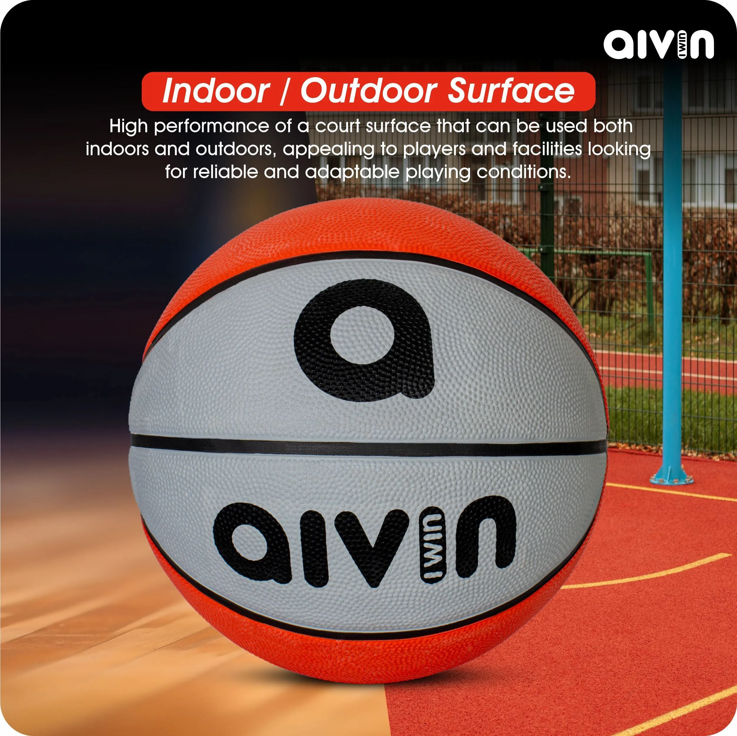 AIVIN ON SET BASKETBALL - GREY RED NO. 7