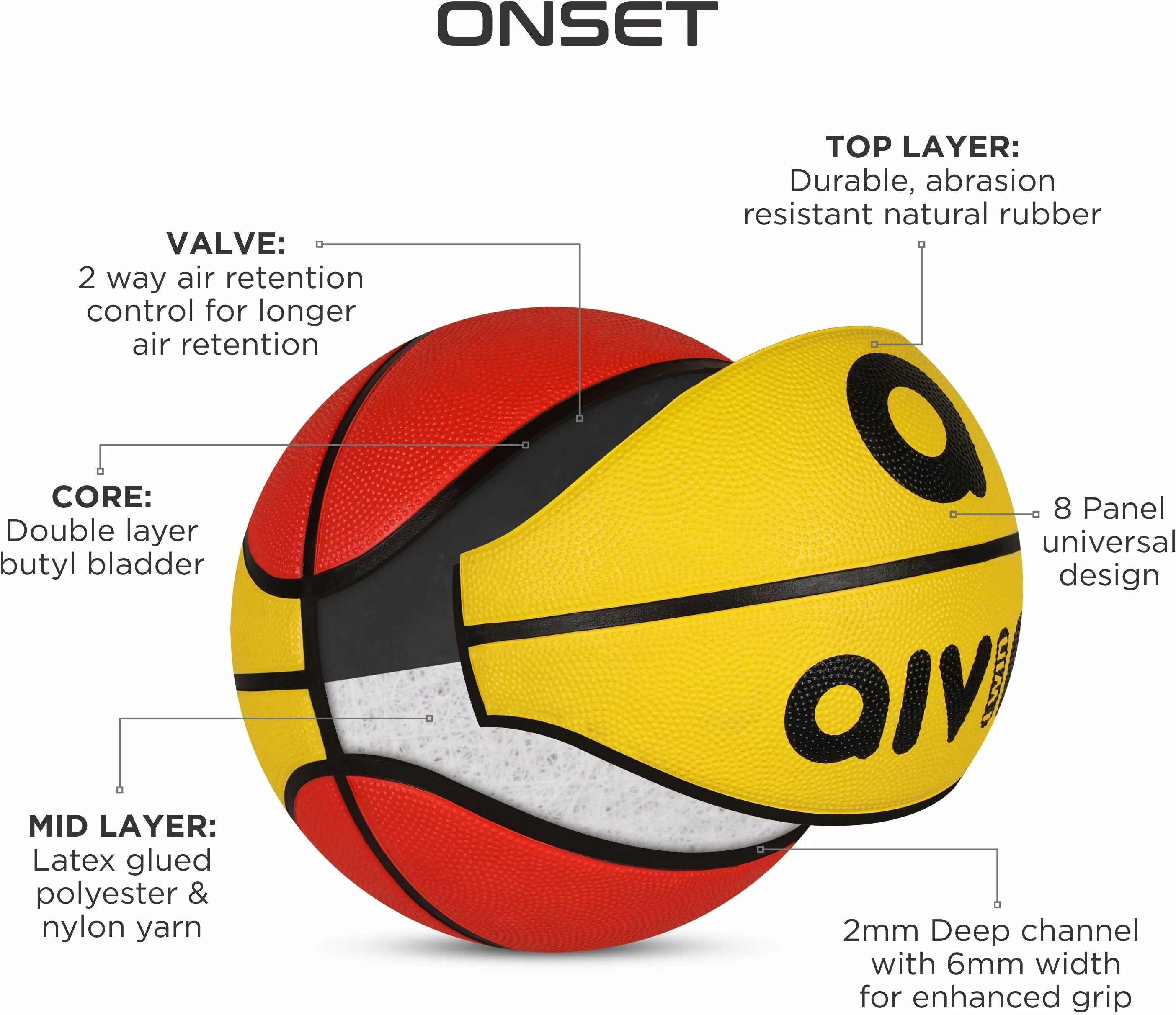 AIVIN ON SET BASKETBALL - RED YL NO. 5