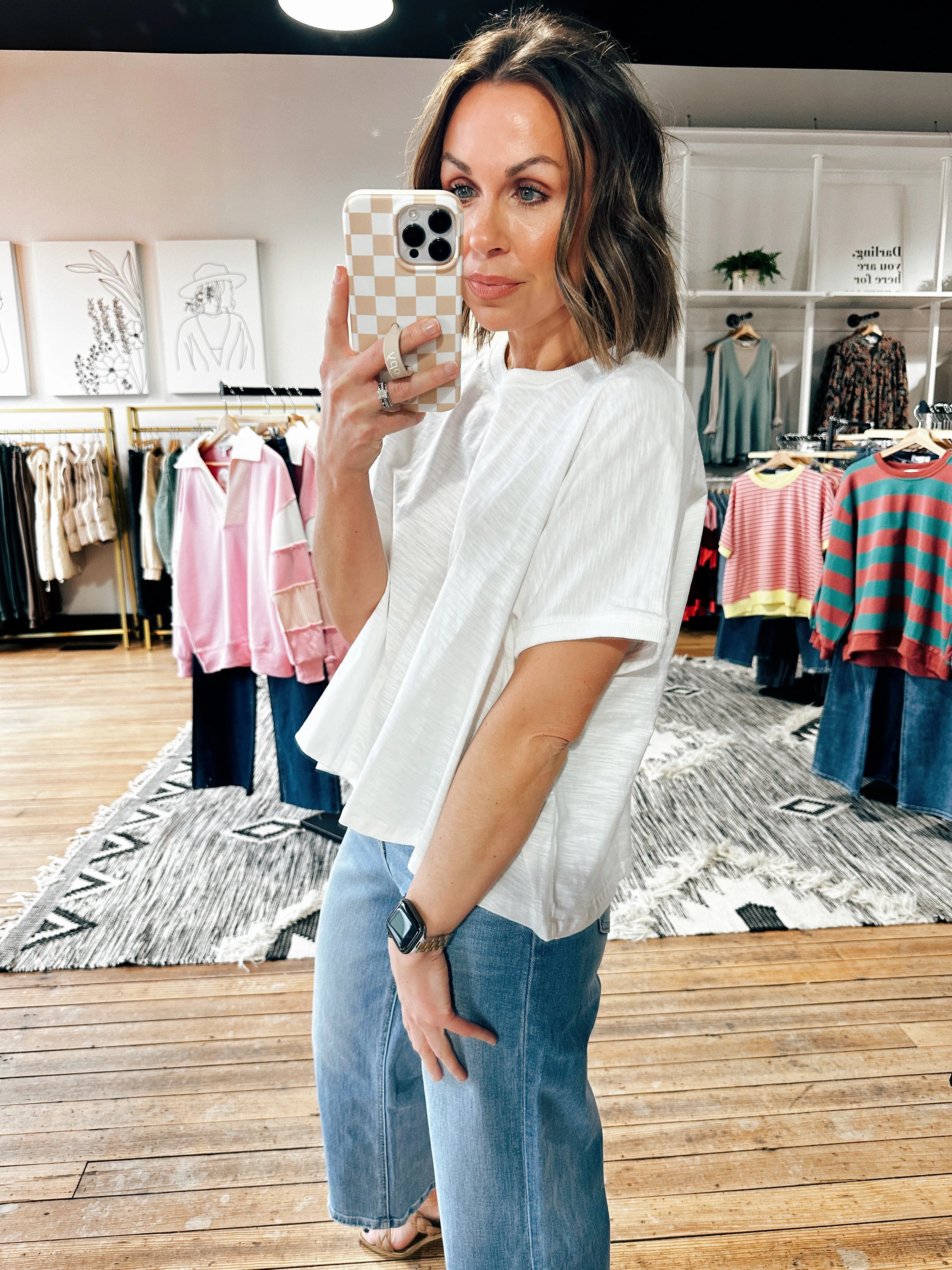 Alba Slub Knit Drop Shoulder Tee