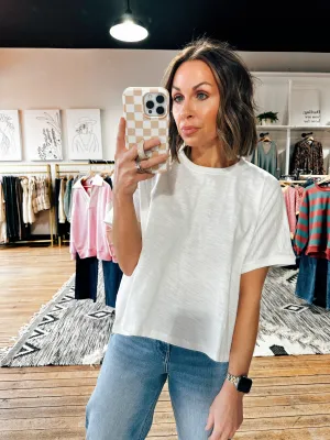 Alba Slub Knit Drop Shoulder Tee