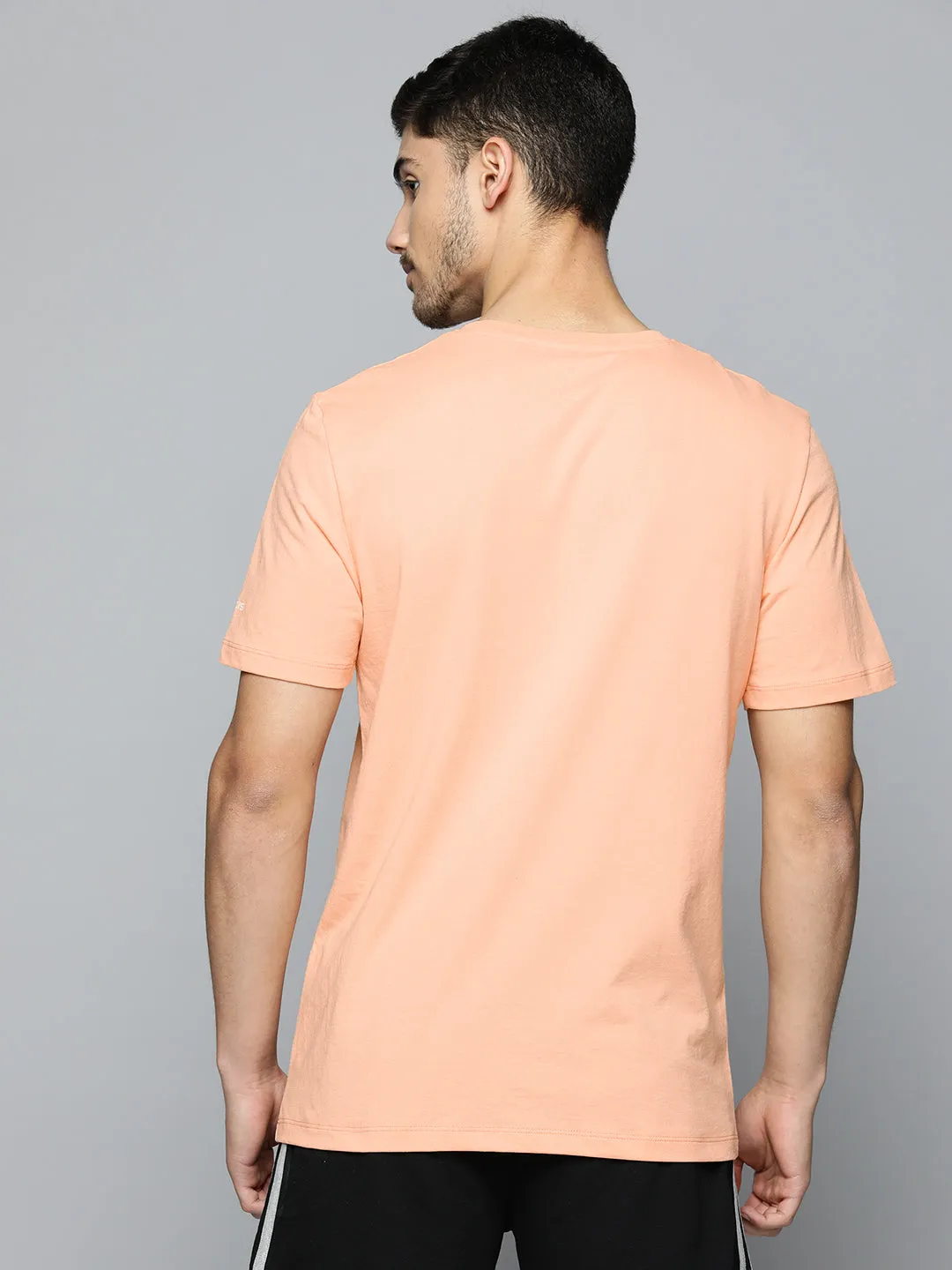 Alcis Men Typography Printed Anti Static Slim Fit Sports T-shirt
