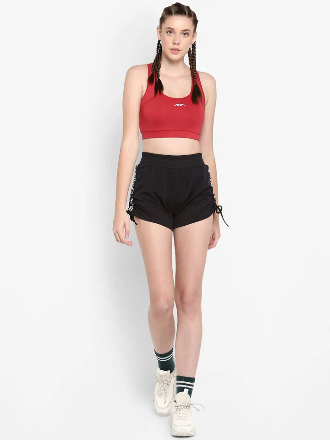 Alcis Women Black Solid Slim Fit Sports Shorts