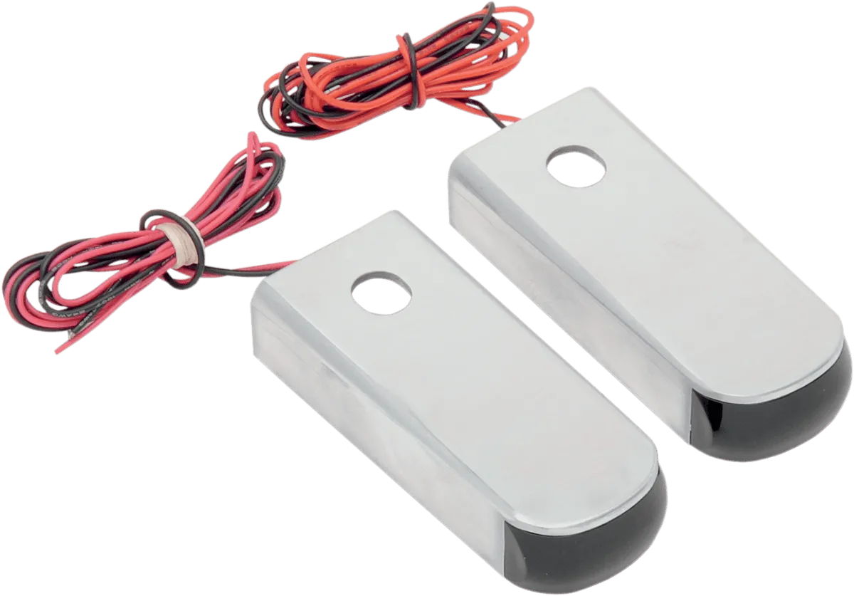 Alloy Art SSL-2R Fender Strut LED Marker Lights - Raw with Red LED - Smoke Lens