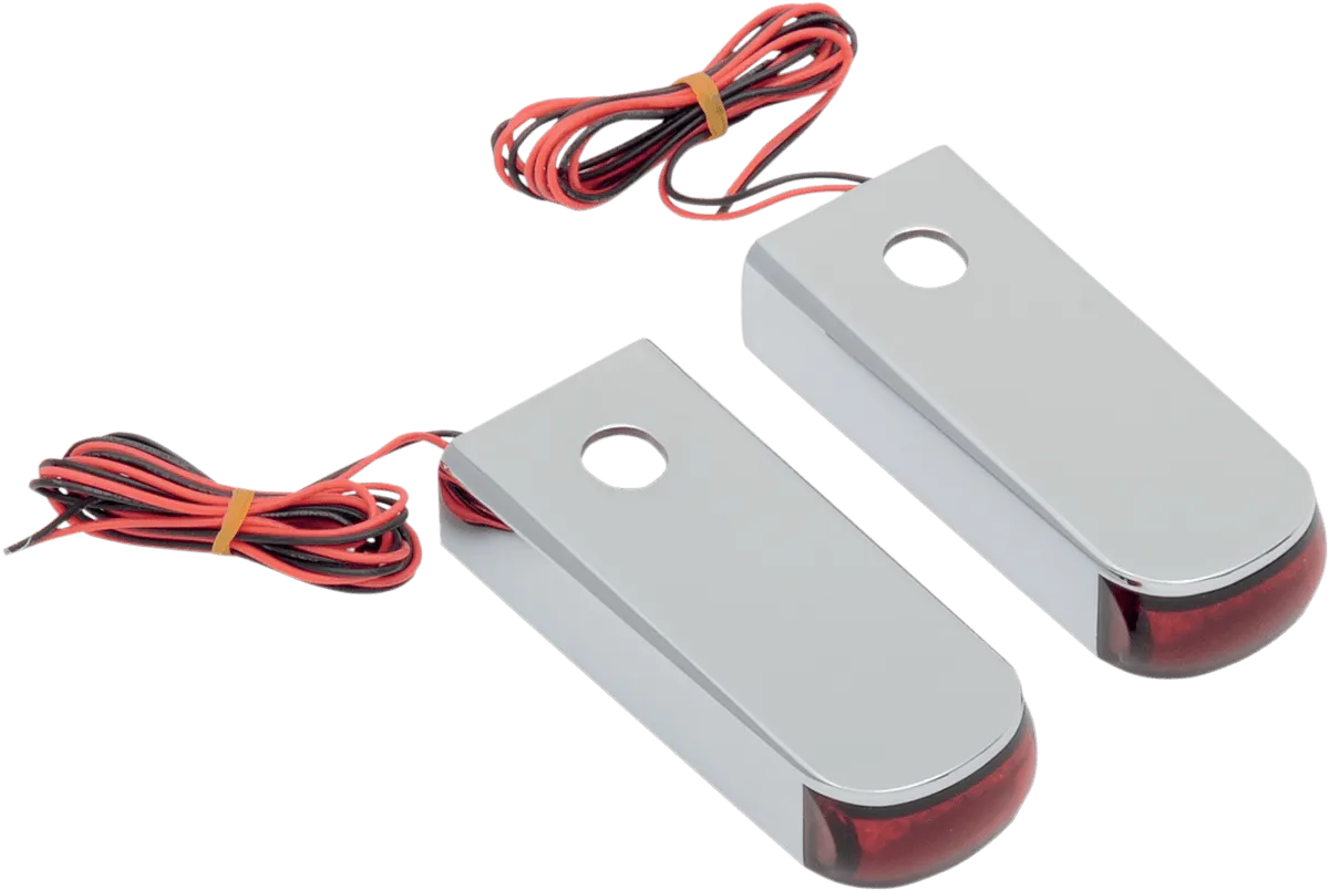 Alloy Art SSL-3 Fender Strut LED Marker Lights - Chrome with Red LED - Red Lens