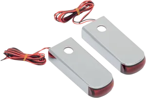 Alloy Art SSL-3 Fender Strut LED Marker Lights - Chrome with Red LED - Red Lens
