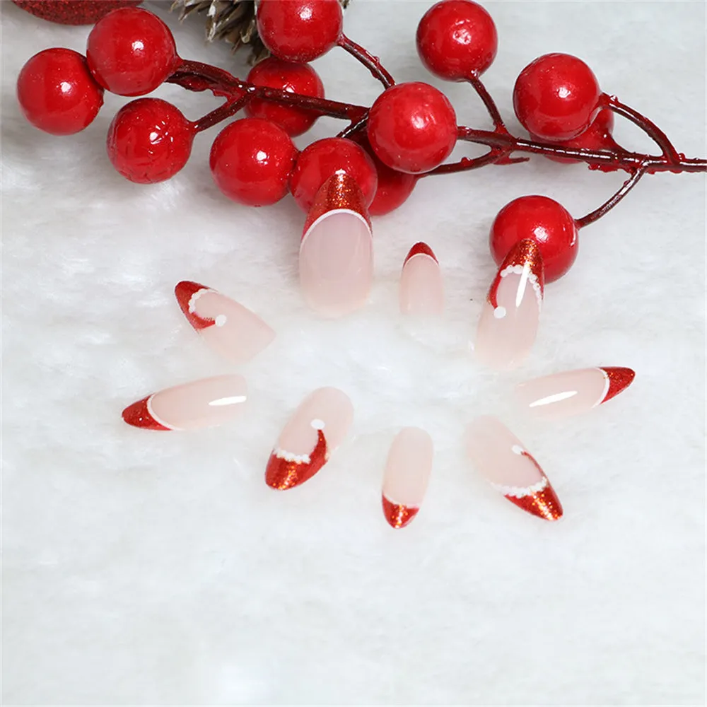 Almond Santa Hats Shining Red