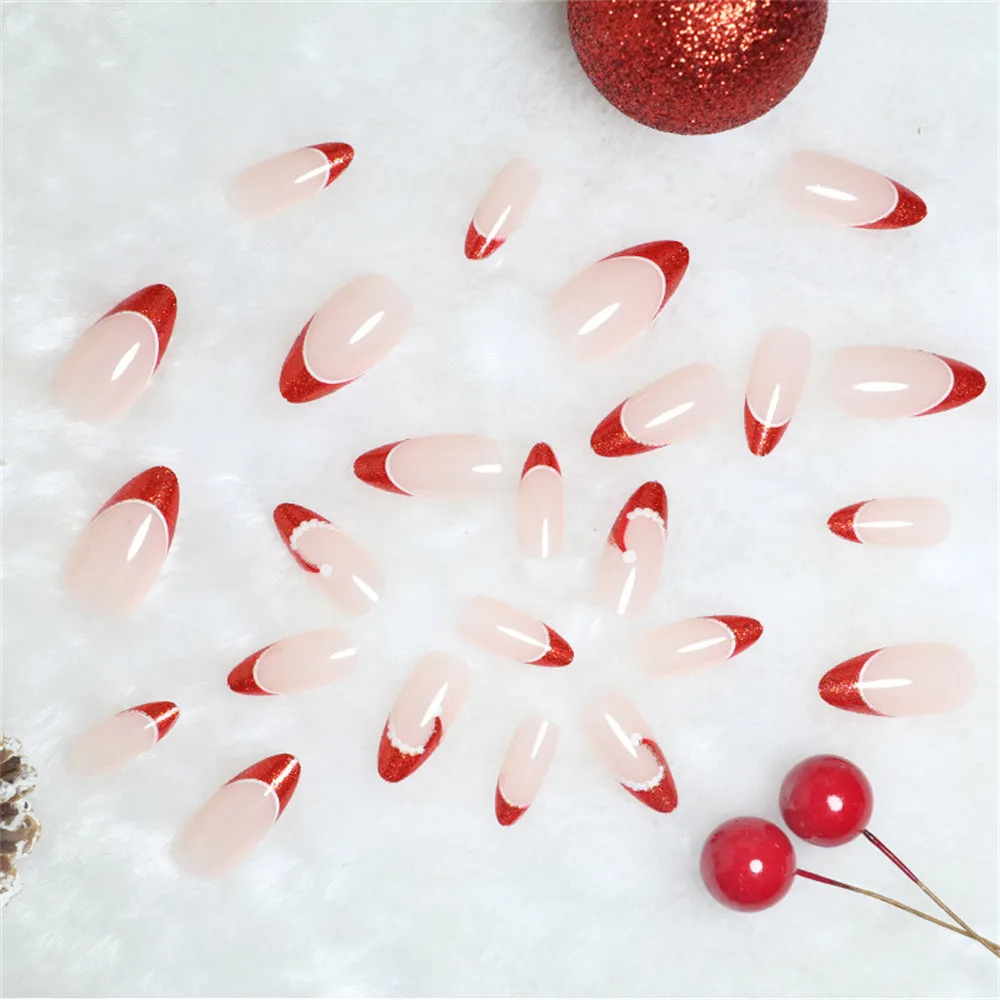 Almond Santa Hats Shining Red