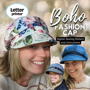 Amazing fabulous Boho Cap, great for any season, in digital format, 3 adult head sizes