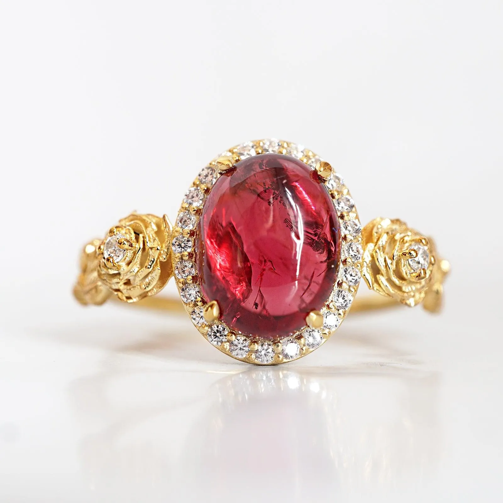 American Beauty Spinel Rose Diamond Ring