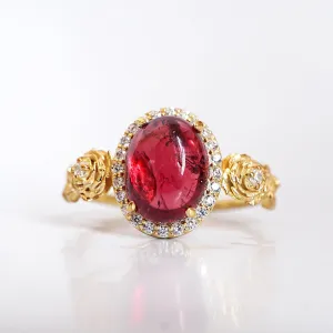 American Beauty Spinel Rose Diamond Ring