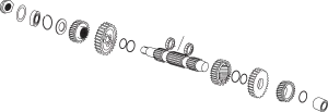 Andrews 296700 Countershaft for 5-Speed Big Twin (10)