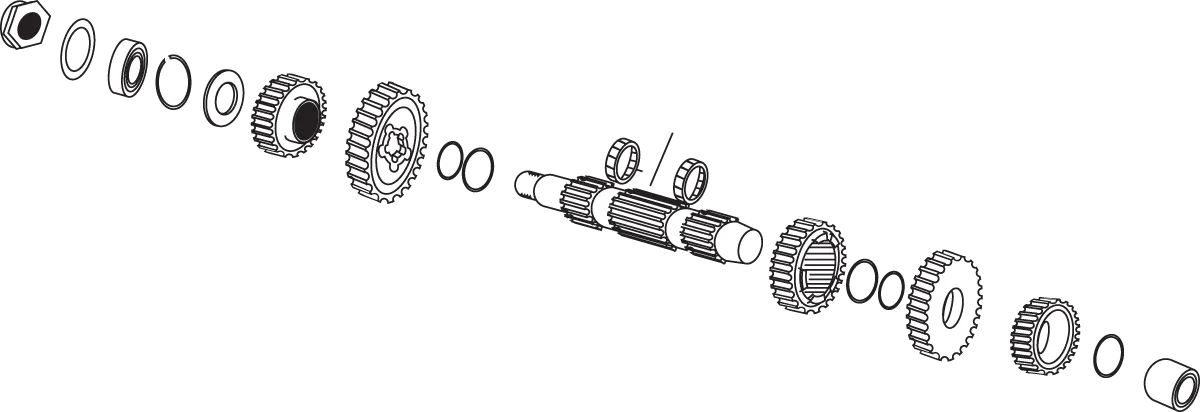 Andrews 296700 Countershaft for 5-Speed Big Twin (10)