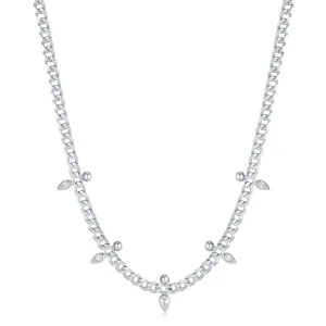 Ania Haie Silver Curb Chain Sparkle Point Necklace
