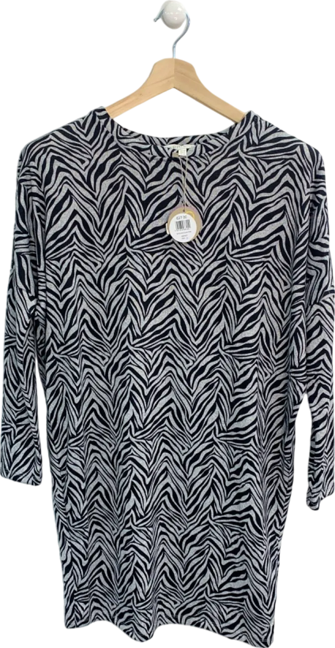 Apricot Grey Zebra Cocoon Dress UK 10