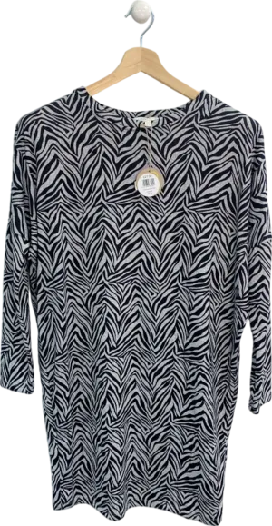 Apricot Grey Zebra Cocoon Dress UK 10