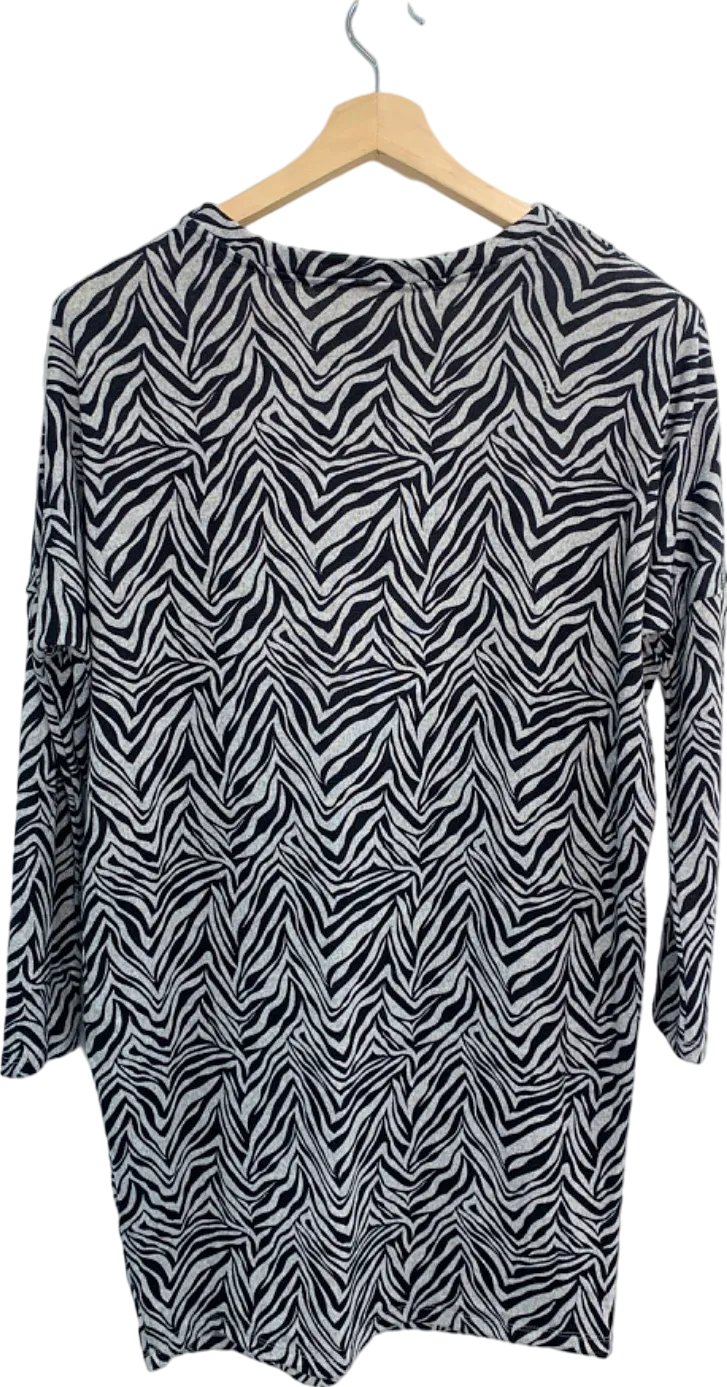 Apricot Grey Zebra Cocoon Dress UK 10