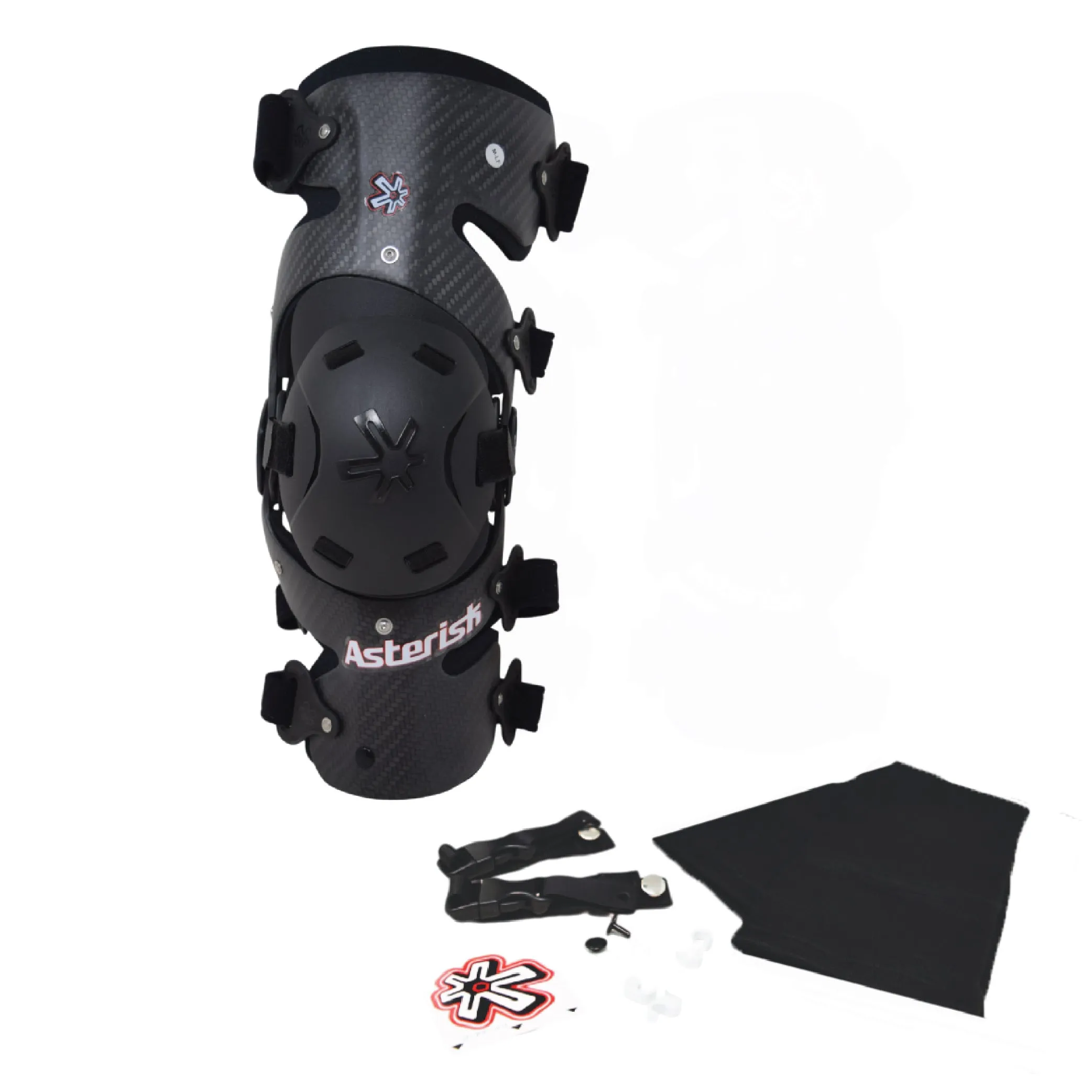Asterisk Carbon Cell One - Advanced Knee Protector Brace (Right Only) for Motocross, Snowboarding, Wakeboarding, Off-Roading, Football, & More - Size X-Small