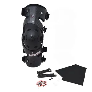 Asterisk Carbon Cell One - Advanced Knee Protector Brace (Right Only) for Motocross, Snowboarding, Wakeboarding, Off-Roading, Football, & More - Size X-Small
